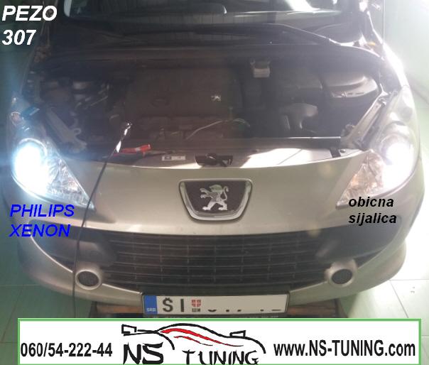 pezo 307 xenon svetla h1 sijalica h7 ugradnja novi sad